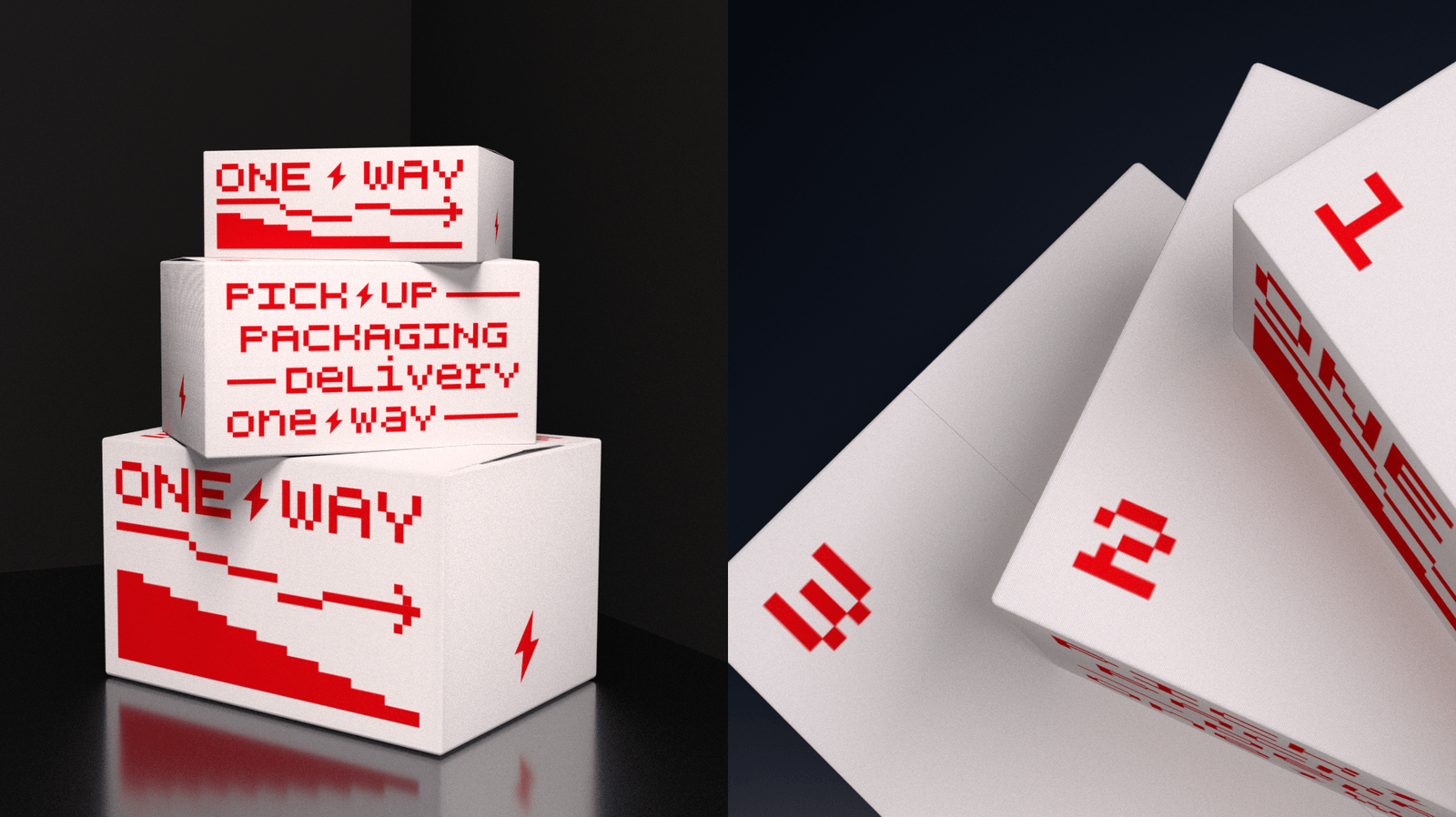 ONE WAY delivery box packaging