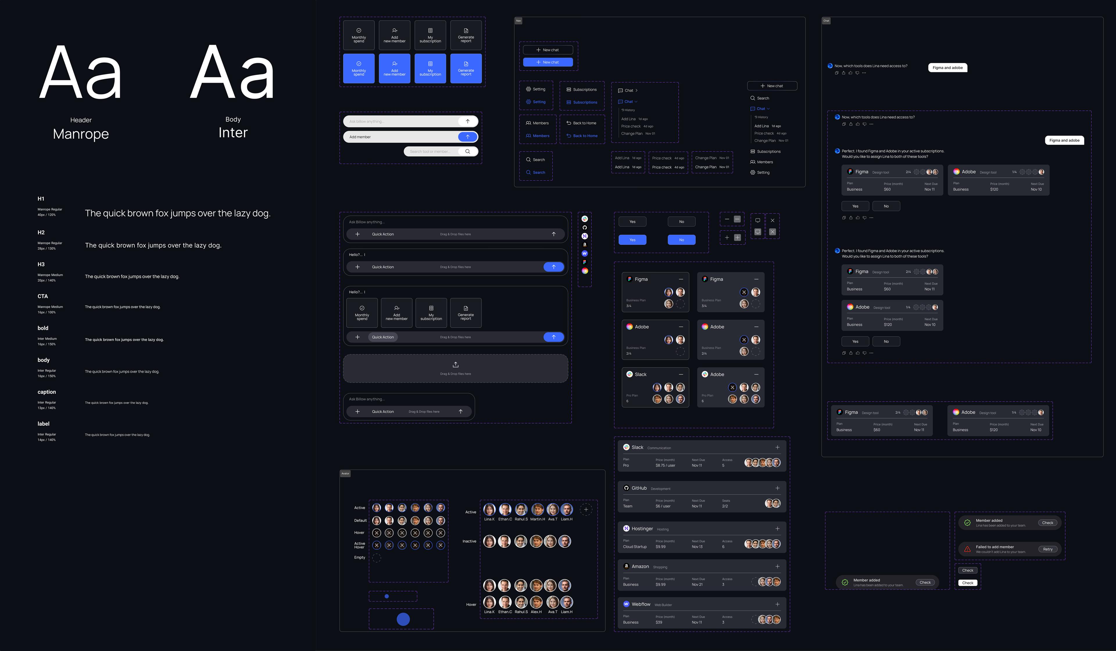 Billow scalable interface set overview